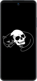 Силіконовий чехол Із зображенням кота та черепа для Realme C55 - 6491u-2992 изображение 