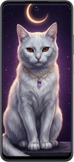 Силиконовый чехол Mystic White Cat Gothic Dark Purple Gold для Realme C55 - 6805u-2992 изображение 