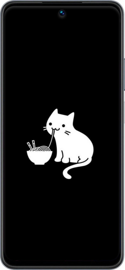 Силиконовый чехол С милым котом на черном фоне для Realme C55 - 6528u-2992 изображение 