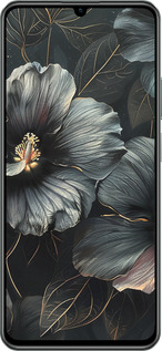 TPU чехол Черные цветы для Realme C61 - 6031b-3781 изображение 