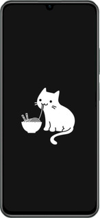 TPU чехол С милым котом на черном фоне для Realme C61 - 6528b-3781 изображение 