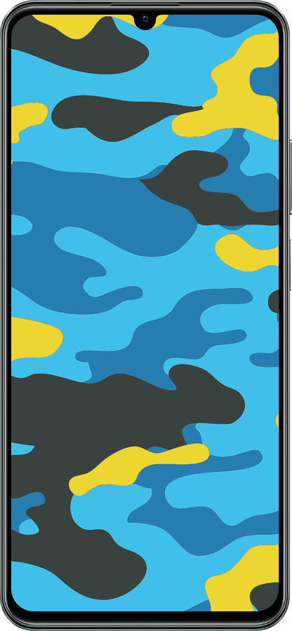 TPU чехол Желто-голубой камуфляж для Realme C61 - 1084b-3781 изображение 
