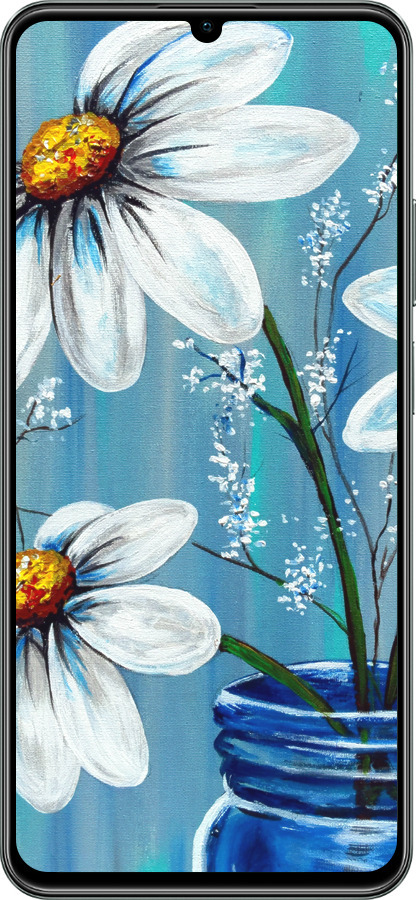 TPU чехол Красивые арт-ромашки для Realme C61 - 4031b-3781 изображение 