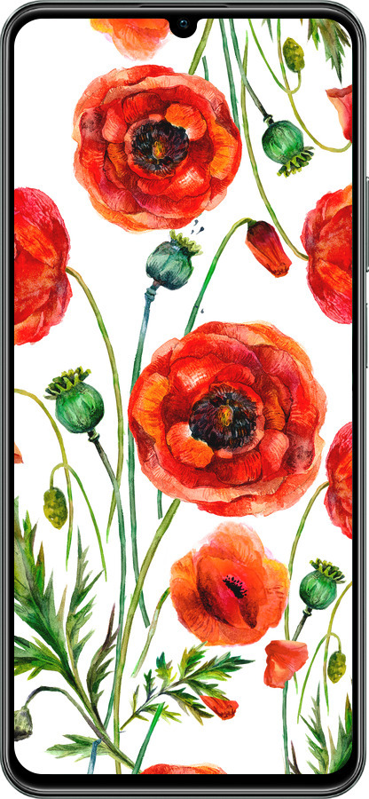 TPU чехол Нарисованные маки для Realme C61 - 4278b-3781 изображение 