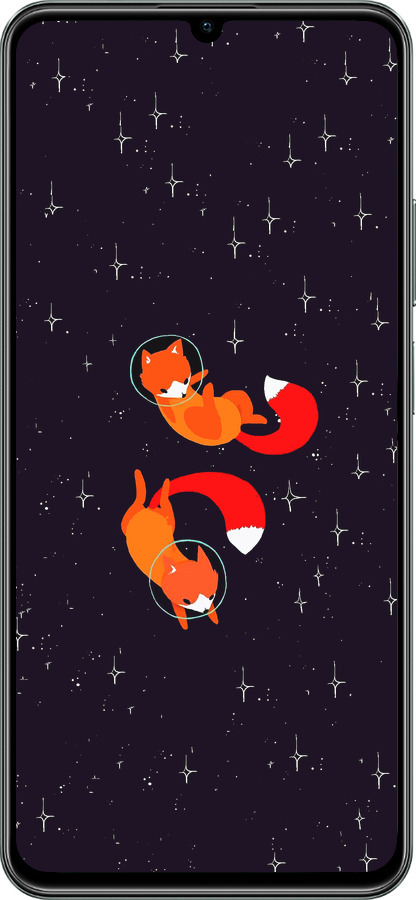 TPU чехол Лисички в космосе для Realme C61 - 4519b-3781 изображение 