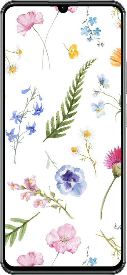 TPU чехол Квітковий фон v2 для Realme C61 - 5472b-3781 изображение 