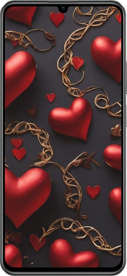 TPU чехол Сердечки для Realme C61 - 5831b-3781 изображение 