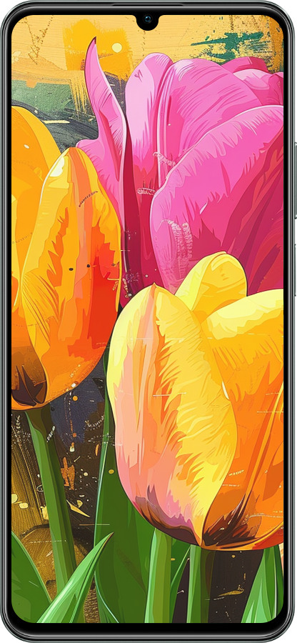 TPU чехол Нарисованные тюльпаны для Realme C61 - 5990b-3781 изображение 
