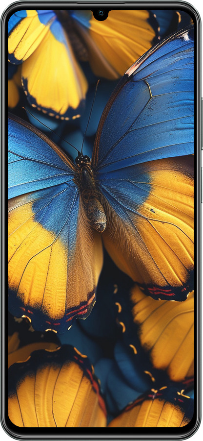 TPU чехол Желто-голубые бабочки для Realme C61 - 6046b-3781 изображение 