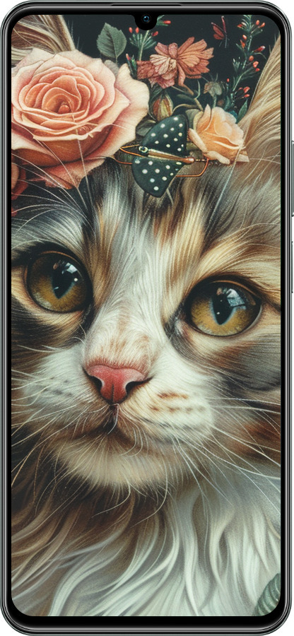 TPU чехол Cats and flowers для Realme C61 - 6069b-3781 изображение 