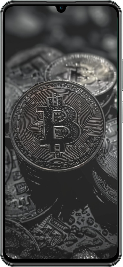 TPU чехол Black Bitcoin для Realme C61 - 6090b-3781 изображение 