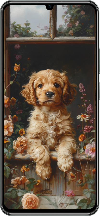 TPU чехол Щенок cocker spaniel для Realme C61 - 6136b-3781 изображение 