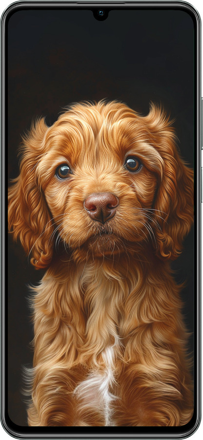 TPU чехол Cocker spaniel на черном фоне для Realme C61 - 6137b-3781 изображение 
