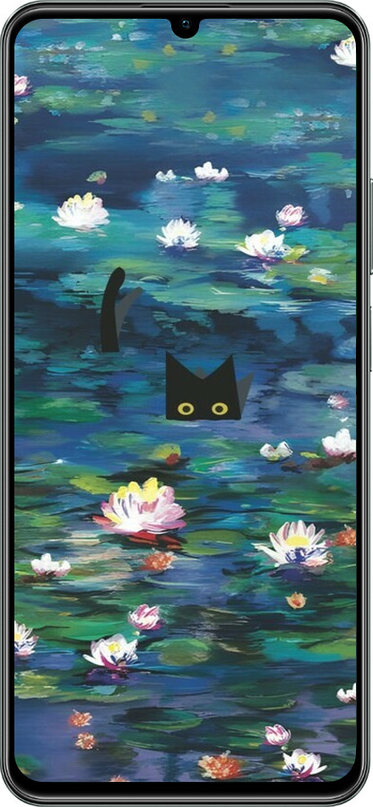 TPU чехол із зображенням водяних лілій та кішок для Realme C61 - 6257b-3781 изображение 