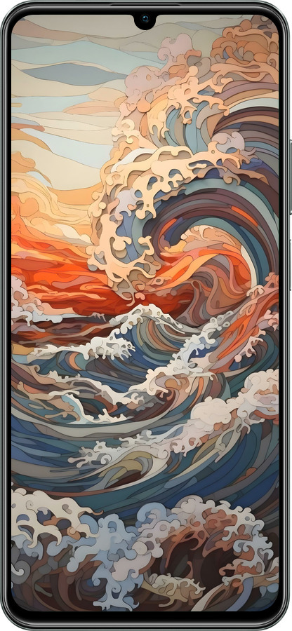 TPU чехол Арт волны для Realme C61 - 6324b-3781 изображение 