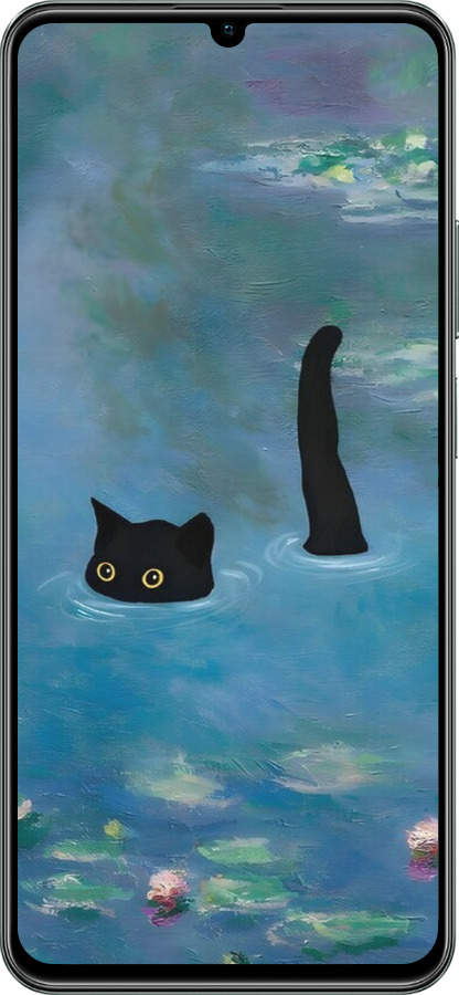 TPU чехол С изображением кота и водяной лилии Monet для Realme C61 - 6519b-3781 изображение 