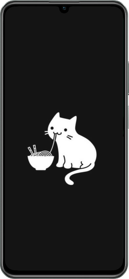 TPU чехол С милым котом на черном фоне для Realme C61 - 6528b-3781 изображение 