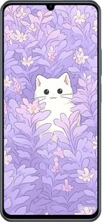 TPU чехол Котик в цветах для Realme C63 4G - 6390b-3745 изображение 