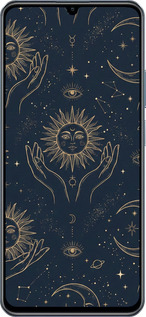 TPU чехол Celestial Harmony: Sun & Moon Gold Mystic Pattern для Realme C63 4G - 6778b-3745 изображение 