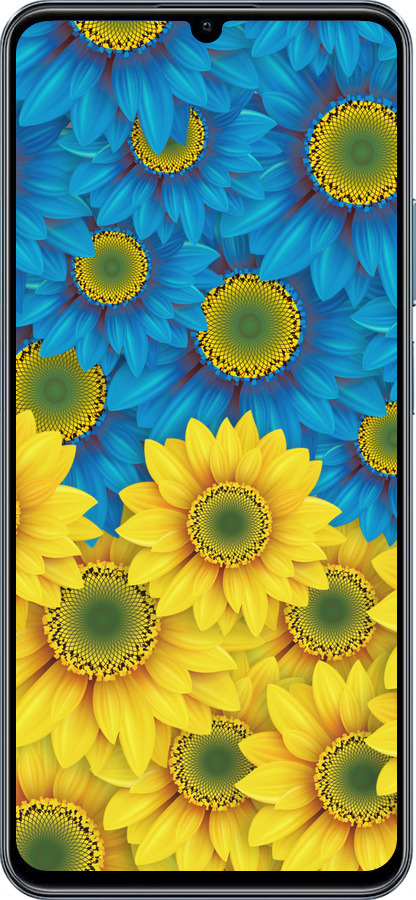 TPU чехол Жёлто-голубые цветы для Realme C63 4G - 1048b-3745 изображение 