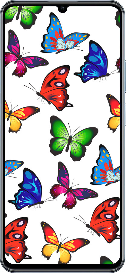 TPU чехол Барвисті метелики для Realme C63 4G - 4761b-3745 изображение 