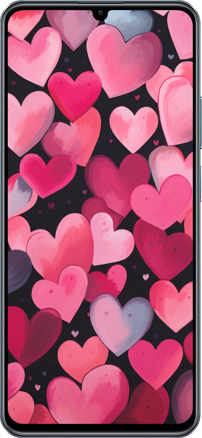 TPU чехол Сердечки 4 для Realme C63 4G - 5662b-3745 изображение 