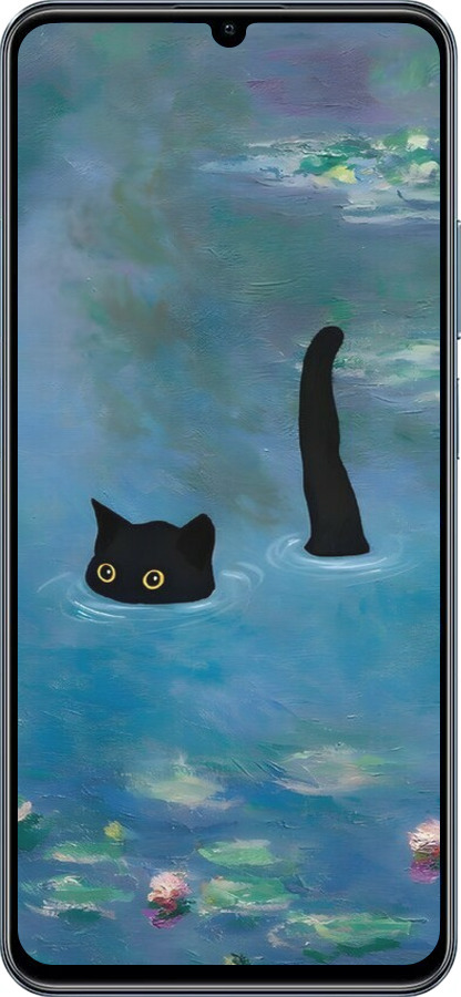 TPU чехол С изображением кота и водяной лилии Monet для Realme C63 4G - 6519b-3745 изображение 