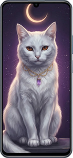 Силиконовый чехол Mystic White Cat Gothic Dark Purple Gold для Realme C63 4G - 6805u-3745 изображение 