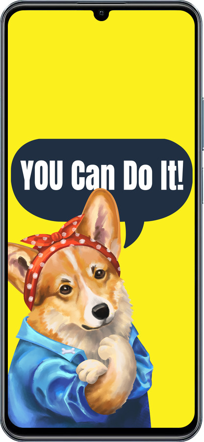 Силіконовий чехол чехол с корги You Can Do It для Realme Narzo N63 - 6184u-3852 изображение 