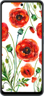 TPU чехол Нарисованные маки для Realme C65 4G - 4278b-3719 изображение 