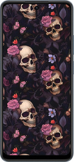 TPU чехол Черепа и розы для Realme C65 4G - 6316b-3719 изображение 