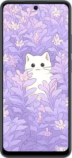 TPU чехол Котик в цветах для Realme C65 4G - 6390b-3719 изображение 