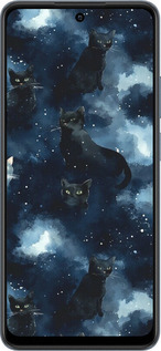 TPU чехол Изображение Кошек с тёмной акварелью для Realme C65 4G - 6521b-3719 изображение 