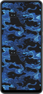 TPU чехол Абстрактный узор черных котов на синем фоне для Realme C65 4G - 6525b-3719 изображение 