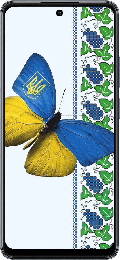 TPU чехол Желто-голубая бабочка для Realme C65 4G - 1054b-3719 изображение 