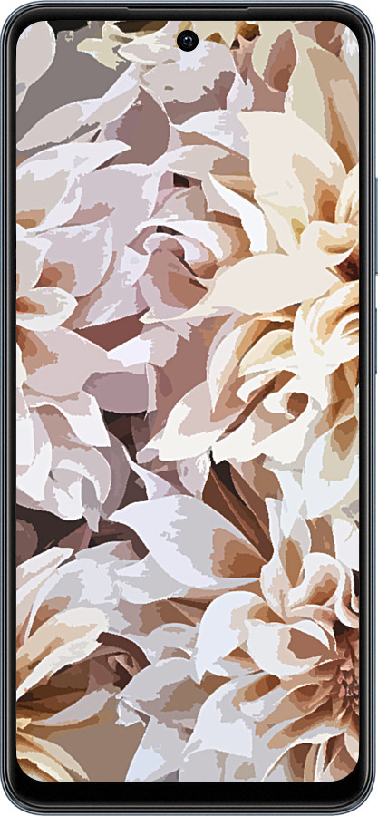 TPU чехол пионы акварелью для Realme C65 4G - 4376b-3719 изображение 