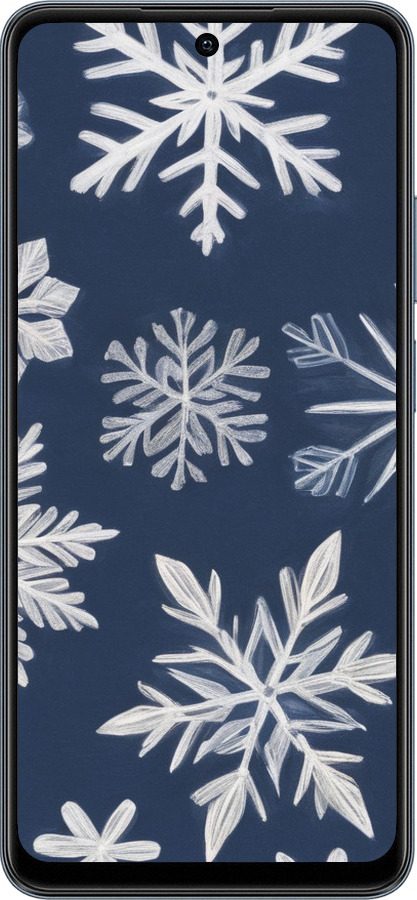 TPU чехол Снежинки для Realme C65 4G - 5821b-3719 изображение 