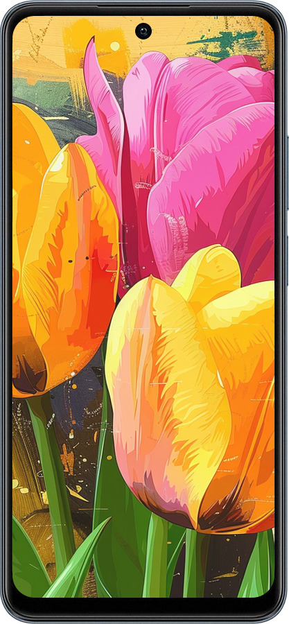 TPU чехол Нарисованные тюльпаны для Realme C65 4G - 5990b-3719 изображение 