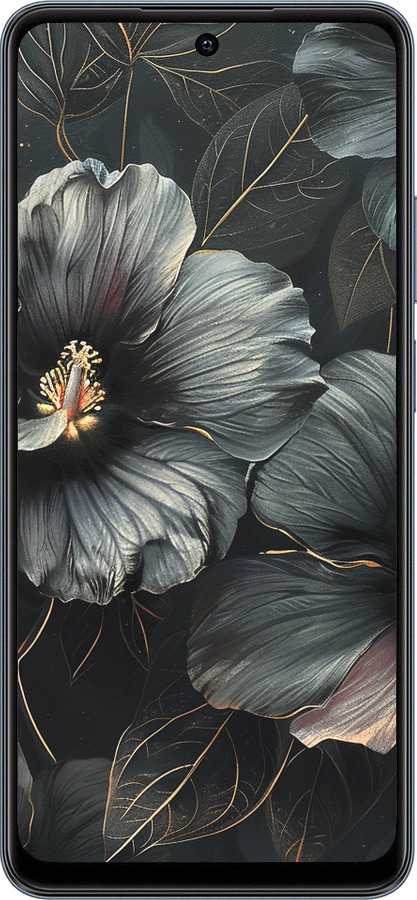 TPU чехол Черные цветы для Realme C65 4G - 6031b-3719 изображение 