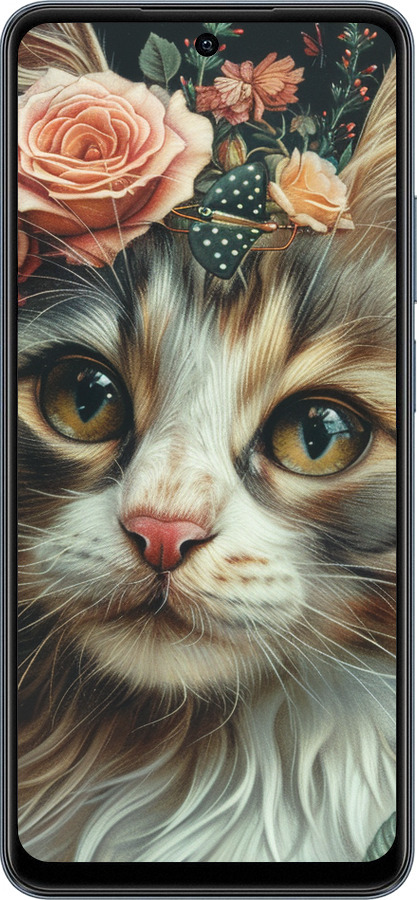 TPU чехол Cats and flowers для Realme C65 4G - 6069b-3719 изображение 