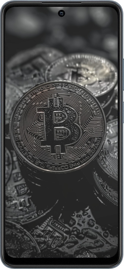 TPU чехол Black Bitcoin для Realme C65 4G - 6090b-3719 изображение 