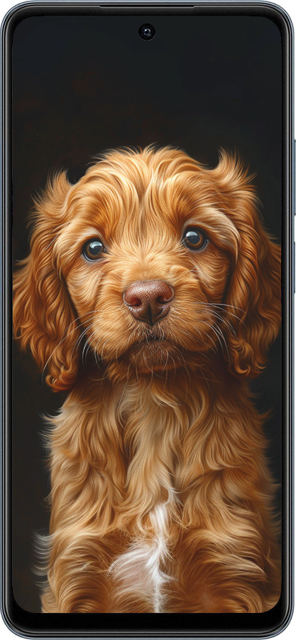 TPU чехол Cocker spaniel на черном фоне для Realme C65 4G - 6137b-3719 изображение 