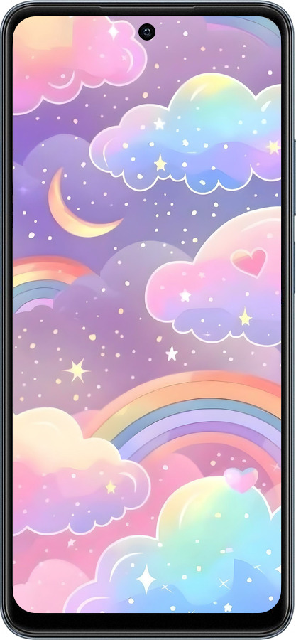 TPU чехол Облака и радуга для Realme C65 4G - 6312b-3719 изображение 