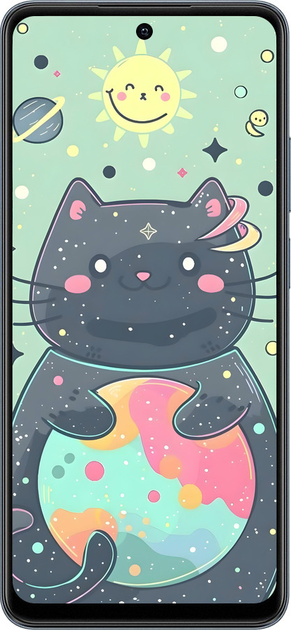 TPU чехол Милый котик для Realme C65 4G - 6364b-3719 изображение 