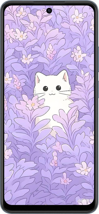 TPU чехол Котик в цветах для Realme C65 4G - 6390b-3719 изображение 