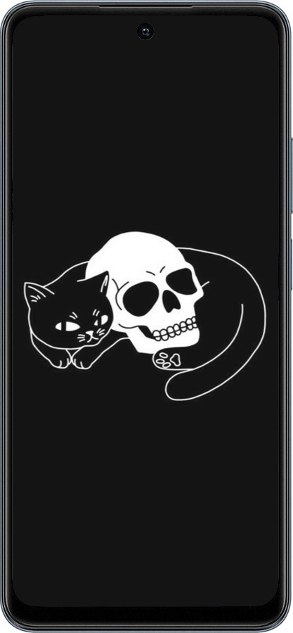 TPU чехол С изображением кота и черепа для Realme C65 4G - 6491b-3719 изображение 