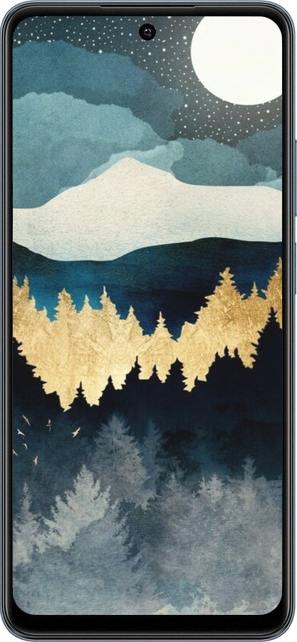 TPU чехол Ночной пейзаж с лесом и горами для Realme C65 4G - 6493b-3719 изображение 