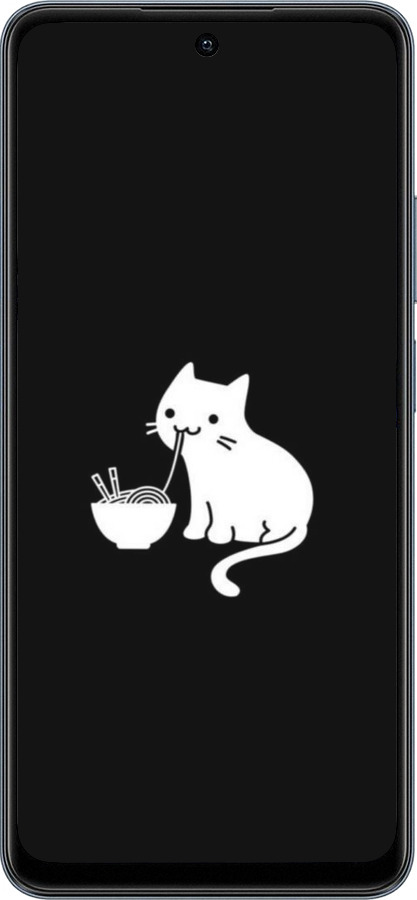 TPU чехол С милым котом на черном фоне для Realme C65 4G - 6528b-3719 изображение 