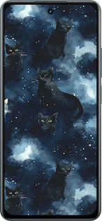TPU чехол Изображение Кошек с тёмной акварелью для Realme C67 4G - 6521b-3648 изображение 