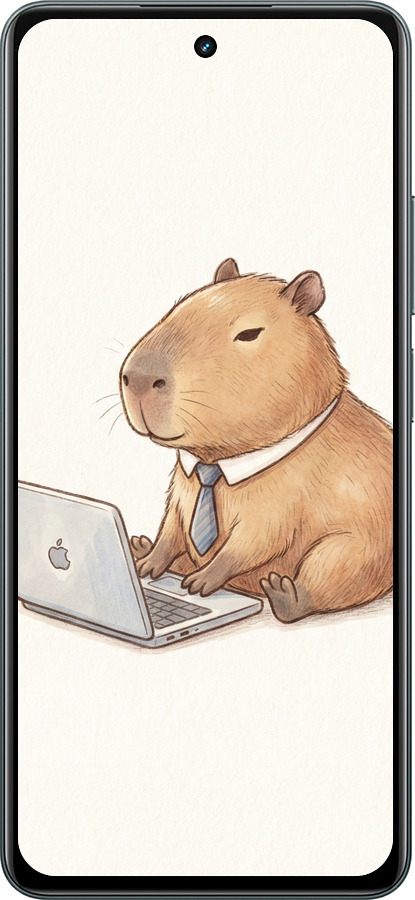 TPU чехол Funny Capybara CEO Working для Realme C67 4G - 6777b-3648 изображение 